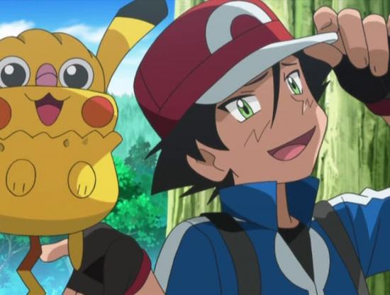 Déguisé en Sacha avec Sépiatop déguisé en Pikachu